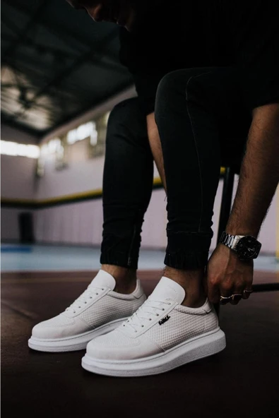 Knack Yüksek Taban Günlük Ayakkabı 042 Beyaz - Resim 4