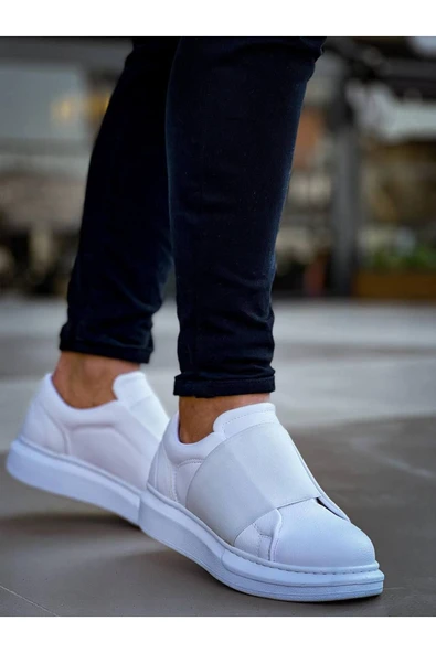 Erkek ayakkabıKB-040  Kuback Beyaz Cilt   Lastikli  Günlük Erkek  Ayakkabı - Resim 2