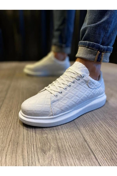 Knack Yüksek Taban Günlük Ayakkabı 044 Kapitone Beyaz - Resim 3
