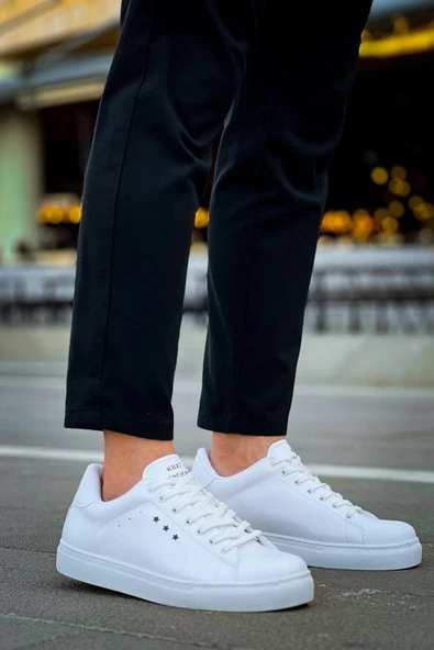 KB-X7  Kuback Beyaz Yüksek Taban Bağcıklı Günlük Erkek Ayakkabı ürün görseli 1