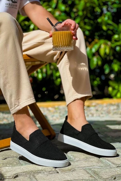 Kb-114 Kuback Siyah Triko Yüksek Taban Bağcıksız Günlük Erkek Ayakkabı ürün görseli 1