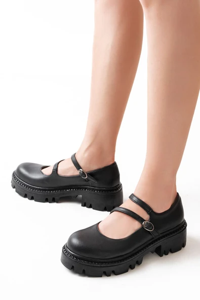 Vivole Shoes 868-756 Siyah Rugan Günlük Yüksek Tabanlı Loafer Ayakkabı ürün görseli