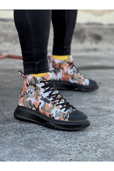 Wagoon Wg017 Koyu Askeri Erkek Yarım Bilek Casual Ayakkabı