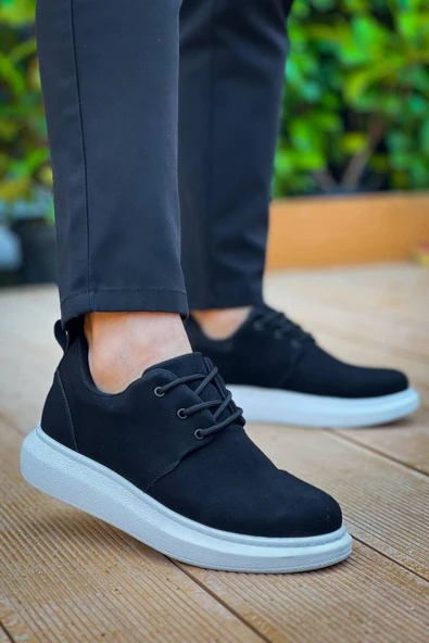 Erkek ayakkabıKB-003 Kuback Siyah Süet Bağcıklı  Günlük Erkek  Ayakkabı - Resim 2