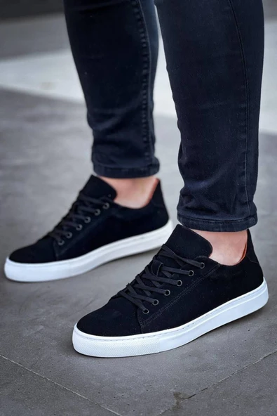 Kb-122 Kuback Siyah Süet Yüksek Taban Bağcıklı Günlük Erkek Ayakkabı - Resim 3