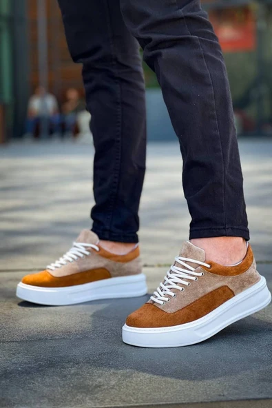 Erkek ayakkabıKB-005 Kuback Vizon Taba Süet Bağcıklı  Günlük Erkek  Ayakkabı - Resim 3