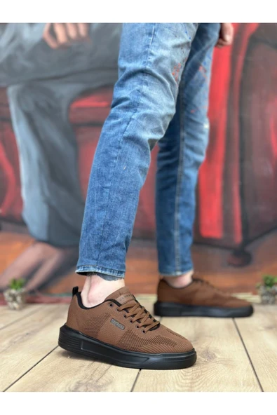 BA0349 Özel Örme Triko Yüksek Taban Tarz Taba Renk Spor Ayakkabı ürün görseli