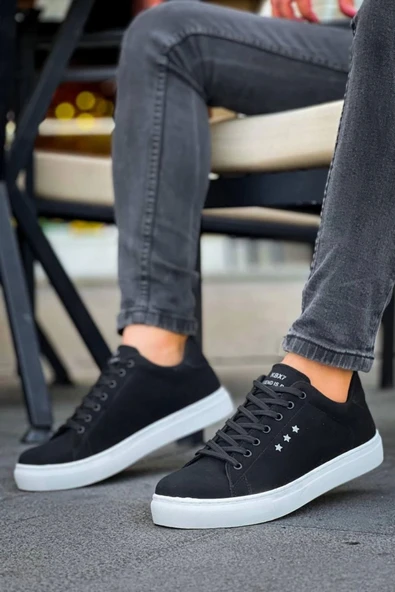 KB-X7  Kuback Siyah Süet Yüksek Beyaz Taban Bağcıklı Günlük Erkek Ayakkabı ürün görseli