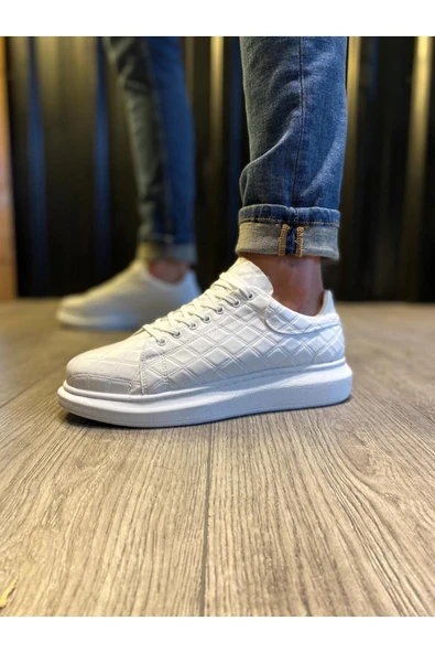 Knack Yüksek Taban Günlük Ayakkabı 044 Kapitone Beyaz - Resim 5