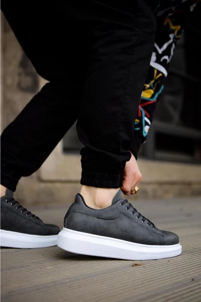 Knack Yüksek Taban Günlük Ayakkabı 044 Gri - Resim 4