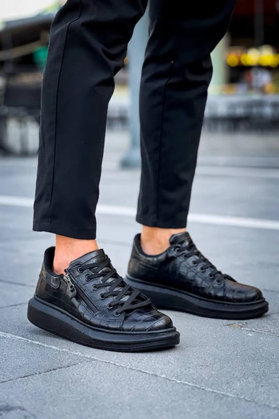 KB-309  Kuback Kömür Fermuar Ve Bağcıklı  Günlük Erkek  Ayakkabı - Resim 5