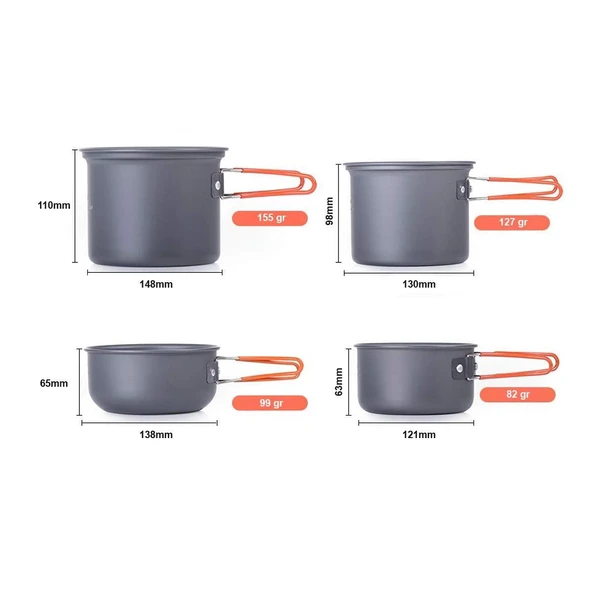 Naturehike 4IN1 Kamp Yemek Pişirme Seti - 1
