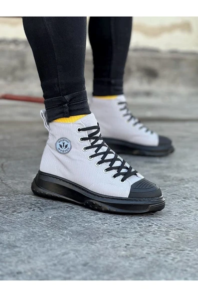 Wagoon Wg017 Gri Siyah Erkek Yarım Bilek Casual Ayakkabı