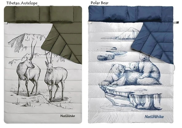 Naturehike Zarf Tarzı Yastıklı Çift Kişilik Pamuklu Uyku Tulumu ( Tibetan Antelope ) - 1