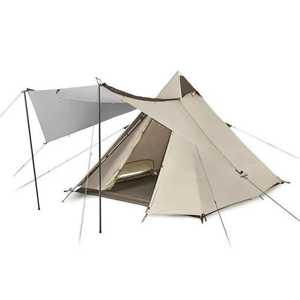 Naturehike Glamping 4 Kişilik Çift Katmanlı Otomatik Kurulum Piramid Çadır - 1