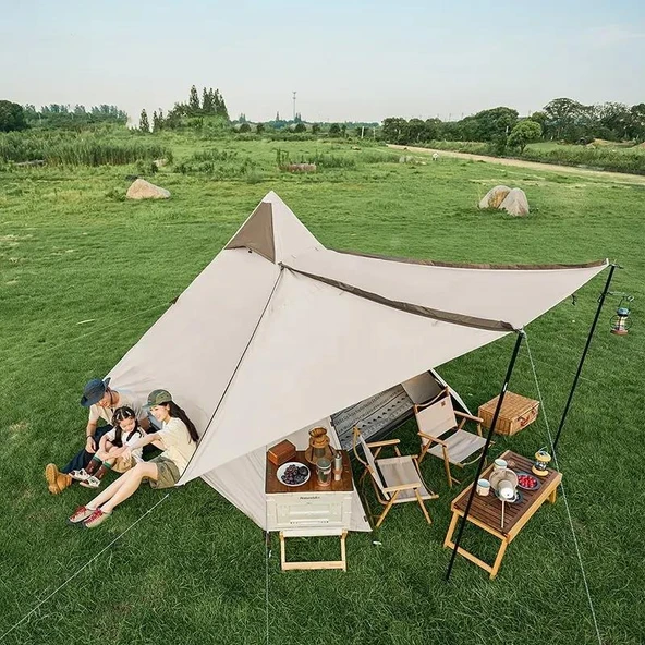 Naturehike Glamping 4 Kişilik Çift Katmanlı Otomatik Kurulum Piramid Çadır - 7