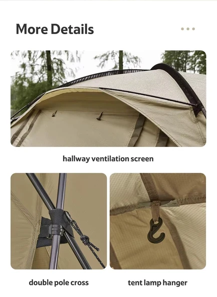 Naturehike Glamping UPF50+ Aries Beta 4-6 Kişilik Tünel Çadır - 12