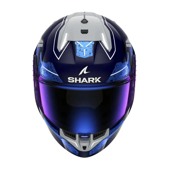 SHARK SKWAL İ3 RHAD MAVİ KROM GÜMÜŞ KAPALI KASK - Resim 3