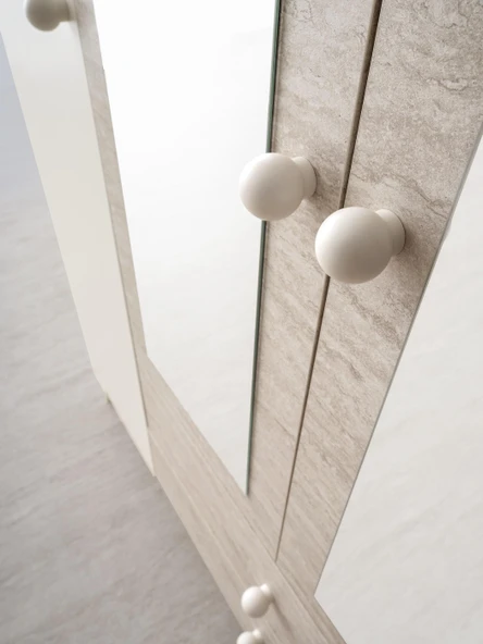 Petra 4 Kapaklı Aynalı Elbise Dolabı Gardrop 160x55x200 - 4