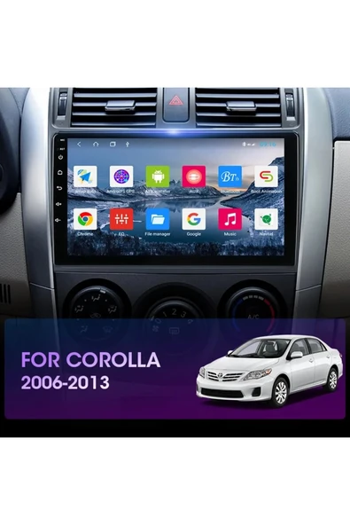 Toyota Corolla 2006-2013 Android 12 Multimedya Carplay 2/32GB 9 İnç HD IPS Ekran Park Kameralı - 3