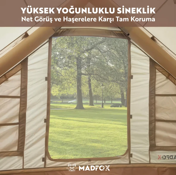 Madfox Bigless Glamping Cotton Inflatable Şişme Çadır [ Baca Çıkışlı ] - 6