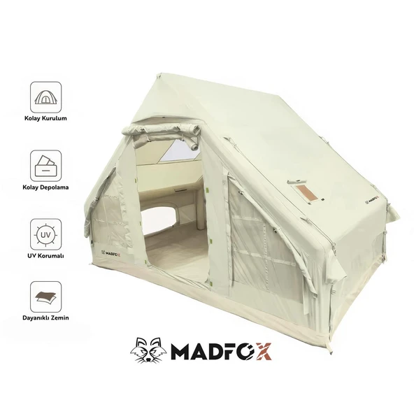 Madfox Bigless Glamping Cotton Inflatable Şişme Çadır [ Baca Çıkışlı ] - 5