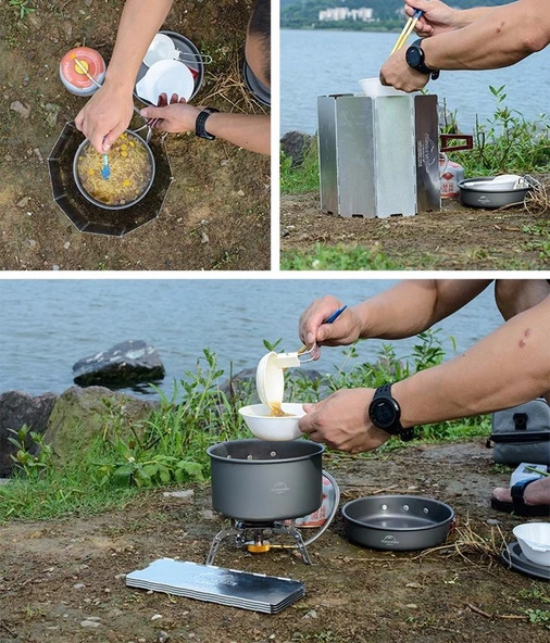 Naturehike Katlanır Rüzgar Kesici Aparat | 10 Parça | - 6
