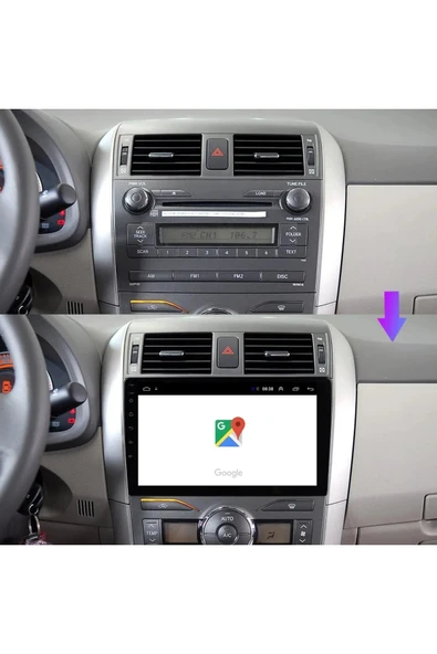 Toyota Corolla 2006-2013 Android 12 Multimedya Carplay 2/32GB 9 İnç HD IPS Ekran Park Kameralı - 7