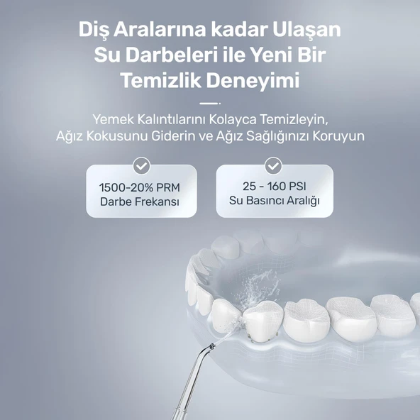 NPO Nicefeel FC180 Profesyonel 600ml Diş Teli/Protez Bakım ve Ağız Duşu-Beyaz - 6