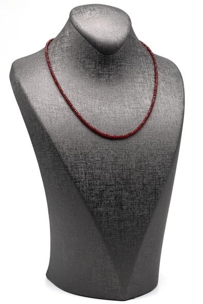 Yakut Doğal Taş 925 Ayar Gümüş Kolye - 2