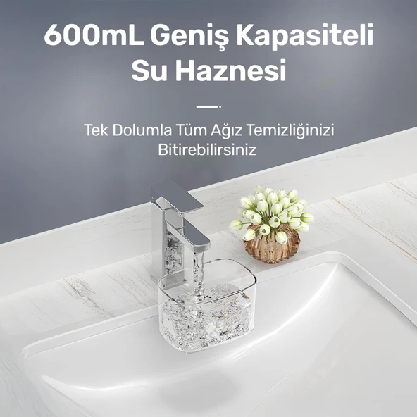 NPO Nicefeel FC180 Profesyonel 600ml Diş Teli/Protez Bakım ve Ağız Duşu-Beyaz - 4