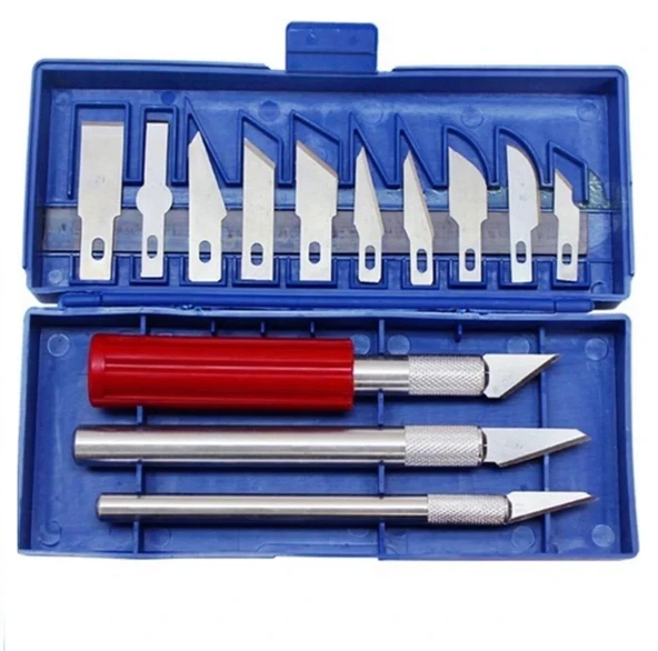 SRTfootcare 13 Parça Kretuar Bıçak Hobi Gravür Set - 3