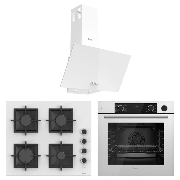 Ferre Fryart&Steamart Sc serisi Beyaz 3'lü Ankastre Set ( xe64cb-sc206-d087 )