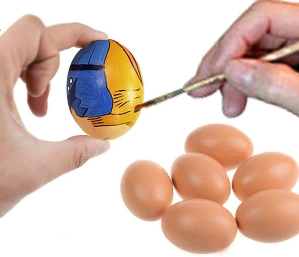Yapay Yumurta Dekoratif Fake Yumurta 8adet 4beyaz 4Kahverengi - 2