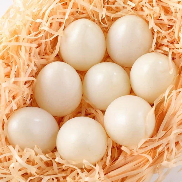 Yapay Yumurta Dekoratif Fake Yumurta 8adet 4beyaz 4Kahverengi - 5