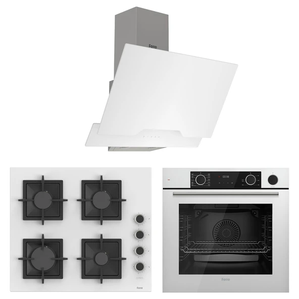 Ferre Fryart&Steamart Sc serisi Beyaz 3'lü Ankastre Set ( xe64cb-sc206-d064 ) ürün görseli 1