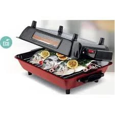 İnova Camlı Elektrikli Izgara Barbekü Emaye Gövdeli-Tepsili IB-320022