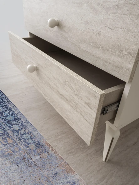 Petra 2 Kapaklı Aynalı Elbise Dolabı Gardrop 120x55x200 - 3