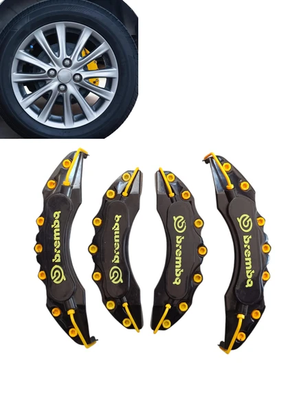 Yağ Hortumlu Kaliper Kapağı Takımı Siyah Sarı - 2