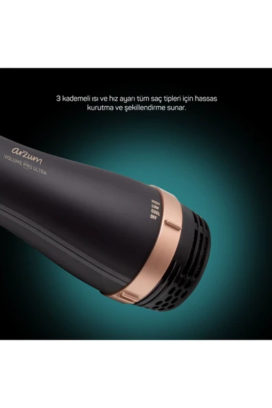 Arzum Ar5083 Volume Pro Ultra Hava Üflemeli Saç Şekillendirici Fön Tarağı- Siyah - 5
