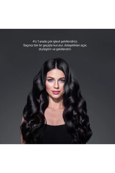 Arzum Ar5083 Volume Pro Ultra Hava Üflemeli Saç Şekillendirici Fön Tarağı- Siyah - 2