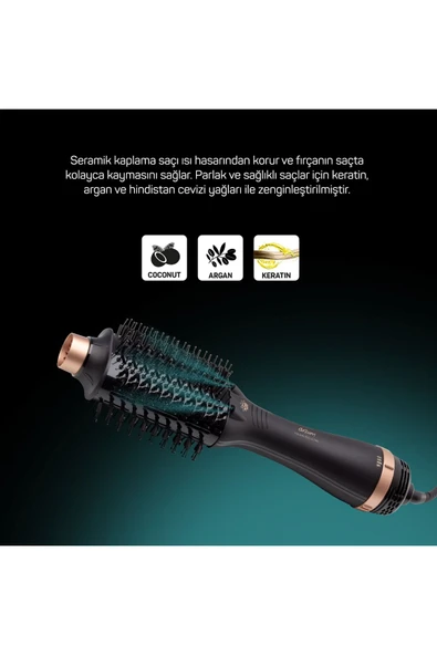 Arzum Ar5083 Volume Pro Ultra Hava Üflemeli Saç Şekillendirici Fön Tarağı- Siyah - 3
