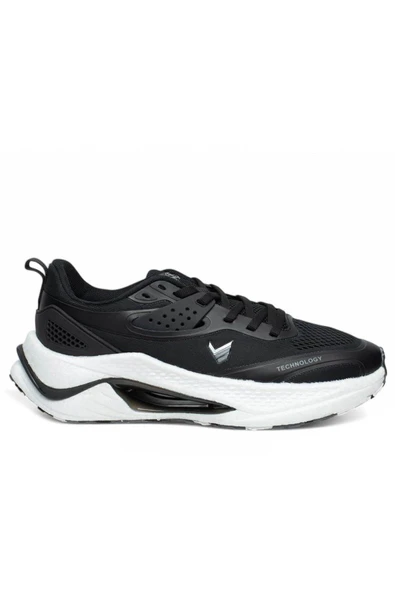 VOLİS Siyah Air Memory Foam Taban Günlük Bağcıklı Erkek Sneaker Ayakkabı