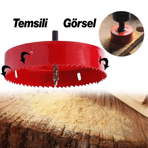 Bi Metal Panç Ø 108 mm Delik Açma Alçıpan Ahşap Pvc Delme Testeresi Adaptörsüz 1 Adet - 5