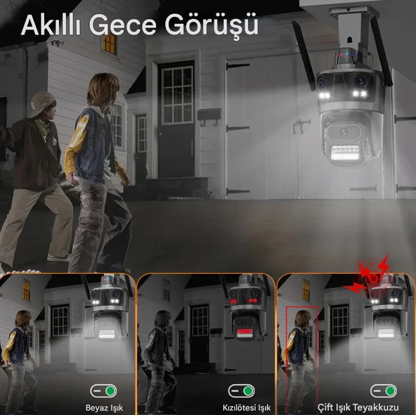 QASUL 6K 12MP Full Hd Video Gece Görüş Wifi Açık Akıllı Ev Güvenlik PTZ IP Alarmlı Kamera - 5