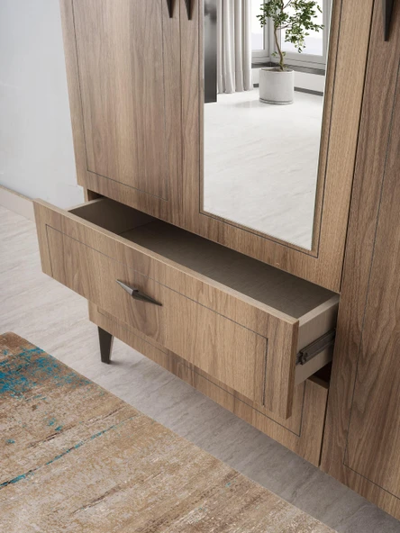 Hazar 3 Kapılı 2 Çekmeceli Gardırop Elbise Dolabı 120x47x200 - 2