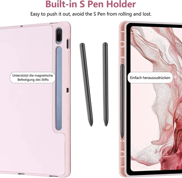 Samsung Galaxy Tab S8 Ultra 14.6" 2022 SM-X900/ X906 Kılıf Kalem Bölmeli Smart Case - 11