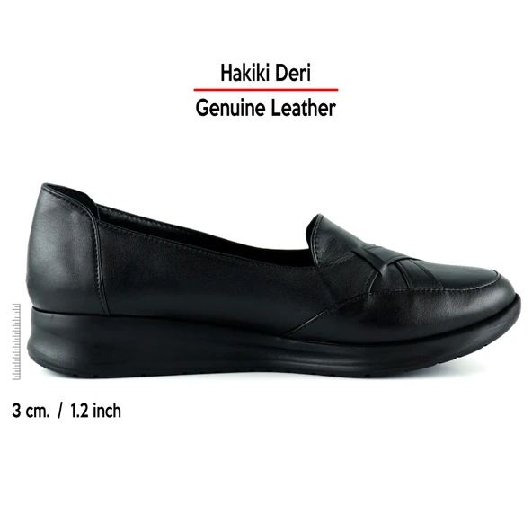 Erkan Saçmacı Mammina Siyah Hakiki Deri Çapraz Bant Detaylı Slip-On Günlük Ayakkabı - 2