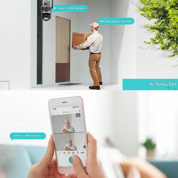 QASUL 6K 12MP Full Hd Video Gece Görüş Wifi Açık Akıllı Ev Güvenlik PTZ IP Alarmlı Kamera - 6