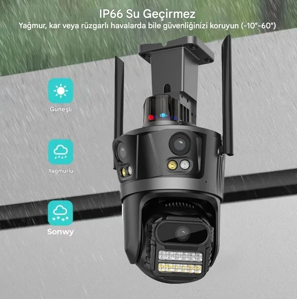 QASUL 6K 12MP Full Hd Video Gece Görüş Wifi Açık Akıllı Ev Güvenlik PTZ IP Alarmlı Kamera - 7